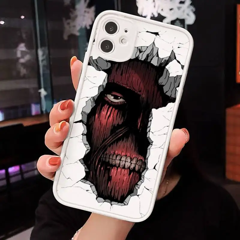 

Attack On Titan Anime Phone Cases Matte transparent For White iPhone 12 Mini 11 Pro XR XS Max 7 8 Plus X Back Cover