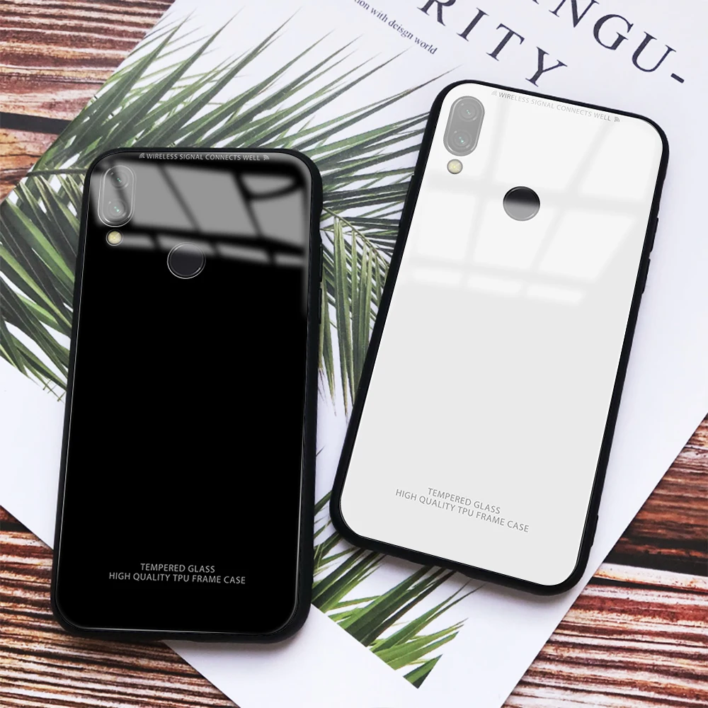 Чехол из закаленного стекла для Xiaomi Redmi 7 7A Note Pro K20 6 5 однотонный стеклянный чехол