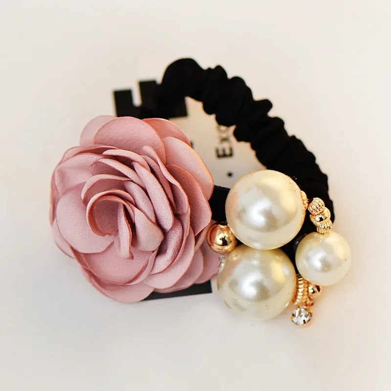 Модные женские эластичные ленты для волос в виде розы с большими цветами Женская