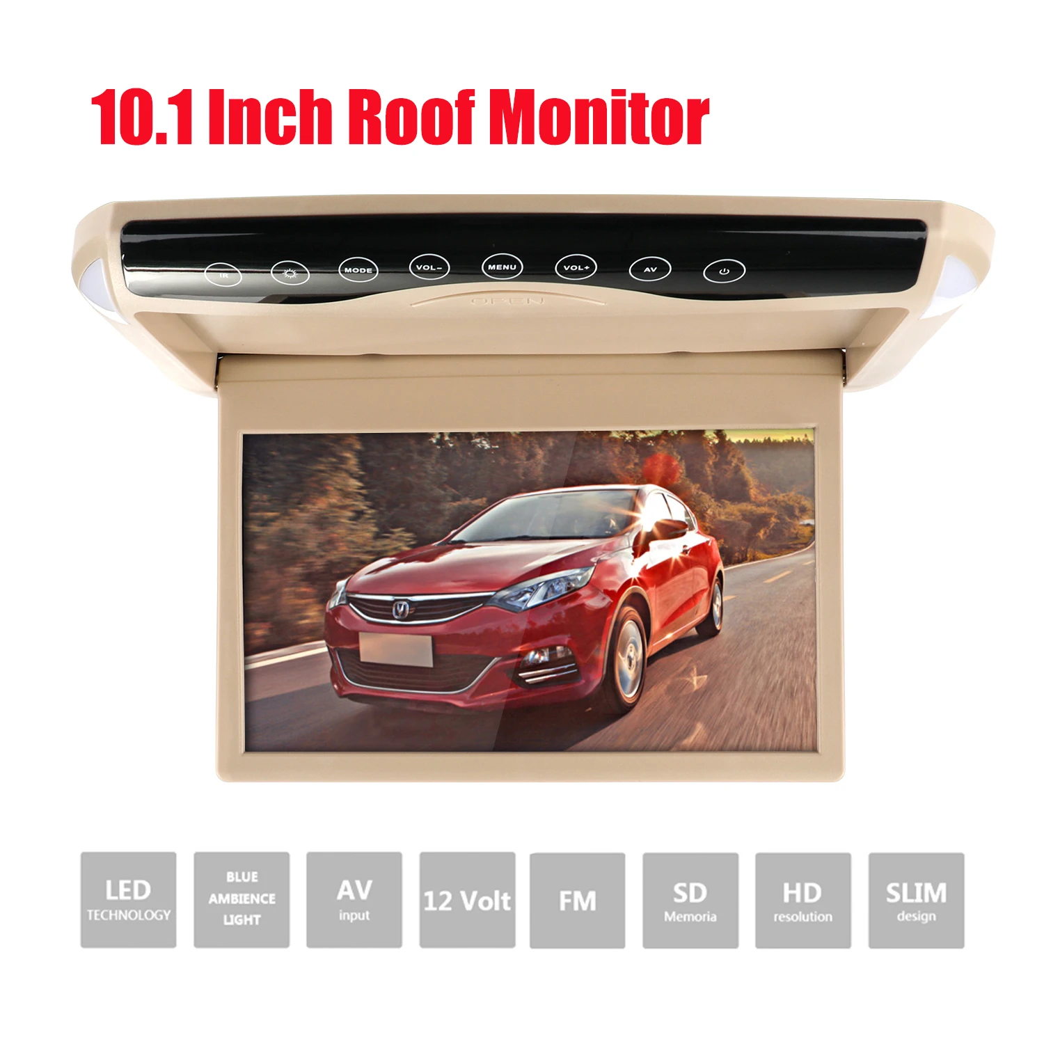 Монитор потолочный автомобильный 1080P 10 1 &quotTFT LCD MP5 проигрыватель USB SD|Мониторы для