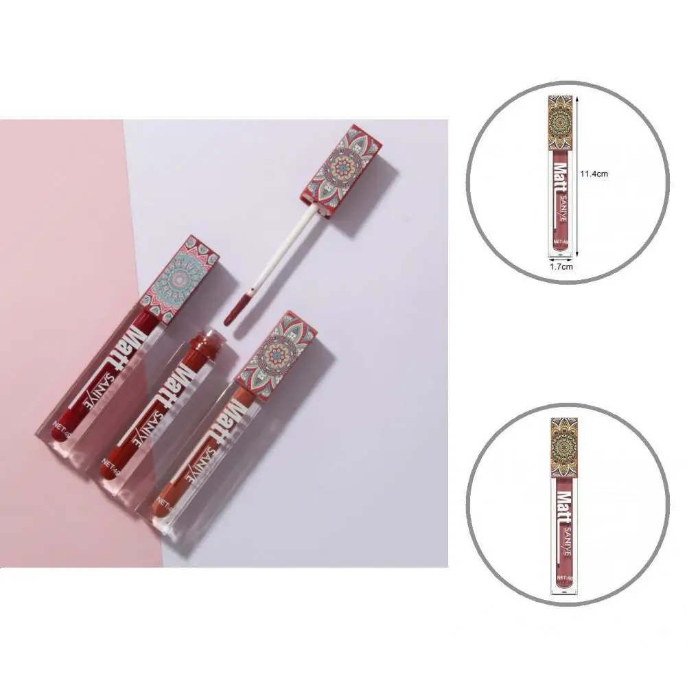 

4g Lip Glaze Brightening Ultralight Easy to Color Long-wearing Lip Color Liner Matte Lipstick Birthday Gift