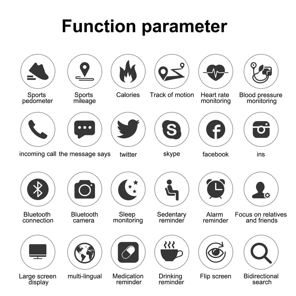 

E18 Smart Watch Band Heart Rate Monitor IP67 Waterproof Sport Health Bracelet Fitness Tracker for Android IOS