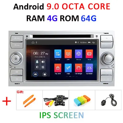 4G+ 64G Автомобильный dvd-плеер Android 9,0 2 din в тире для Ford Transit Focus подключение S-MAX C-MAX Kuga Mondeo Автомобильный Радио gps Мультимедиа - Цвет: 4G 64G IPS S