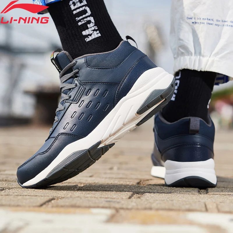 Li Ning/мужская спортивная обувь с теплой флисовой дышащей подкладкой классические