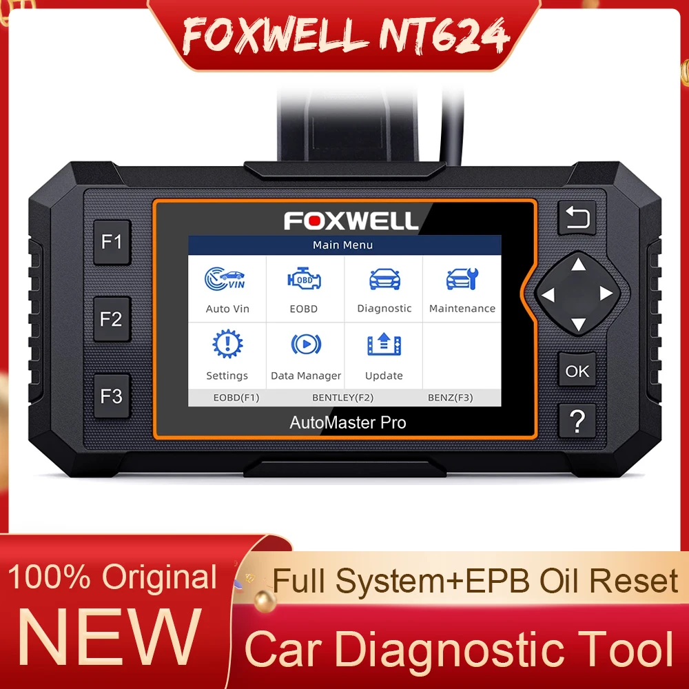 

Автомобильный сканер Foxwell NT624 Elite с полной системой OBD2, профессиональный считыватель кодов полной системы, автомобильный диагностический ин...