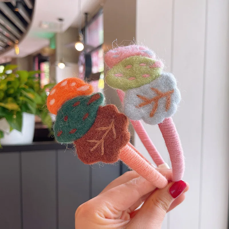

Wool Felt Baize Cartoon Leaf Hair Band Hair Hoop Women Girl Kid Sweet Hairband Headband Hair Accessories Headwear