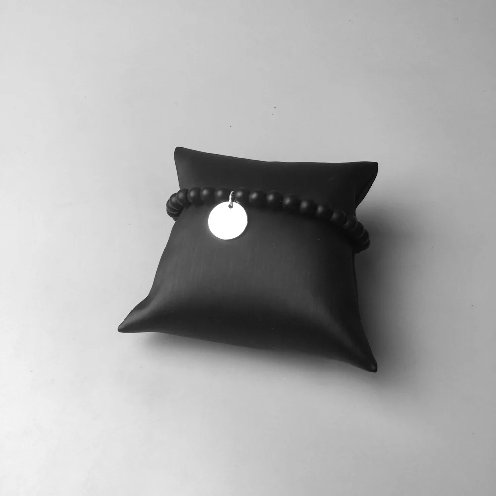 6MM Black Obsidian Beads Strand Bracelets 925 Sterling Silver Round Disc Charm Bangles Women Men Jewelry Accessories | Украшения и