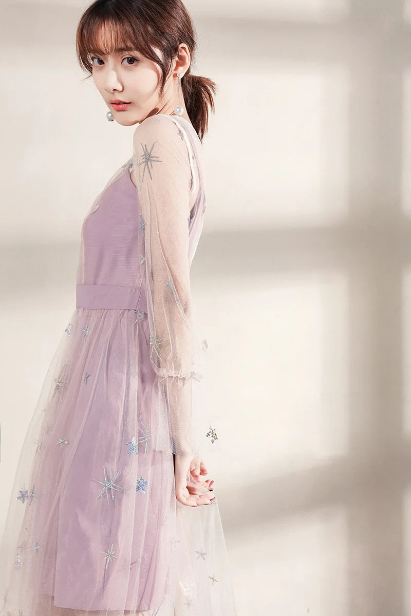 Uney прозрачный сетчатый костюм из двух предметов женское розовое платье феи 2020