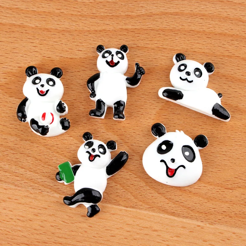 

Newest 40pcs/Lot 22*30mm Flatback Kawaii Animal Panda Shape Resin Cabochon Clay Beads Charms Pendant Material Ornaments DIY