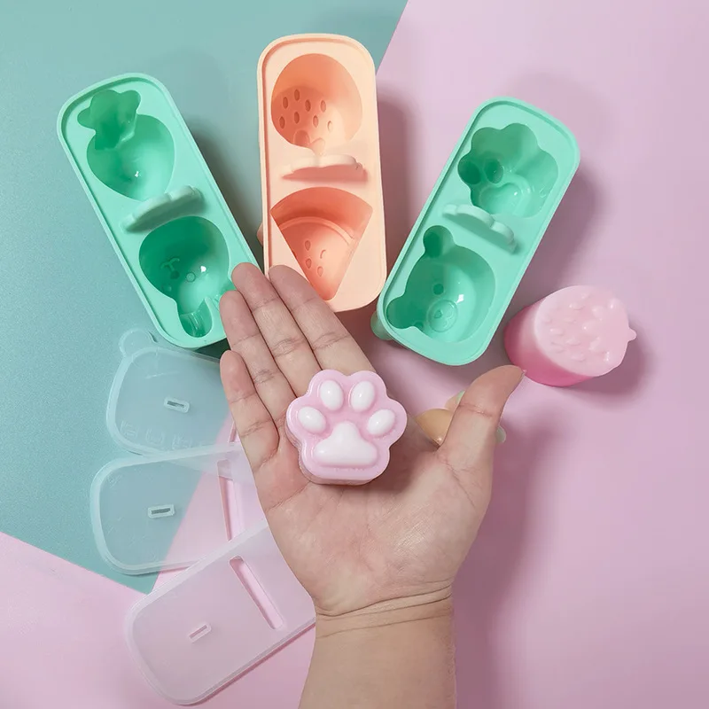 

Силиконовые формы в форме фруктов для детского питания, контейнер для хранения, товары для выпечки, форма для медведя, кролика, шоколада, льд...