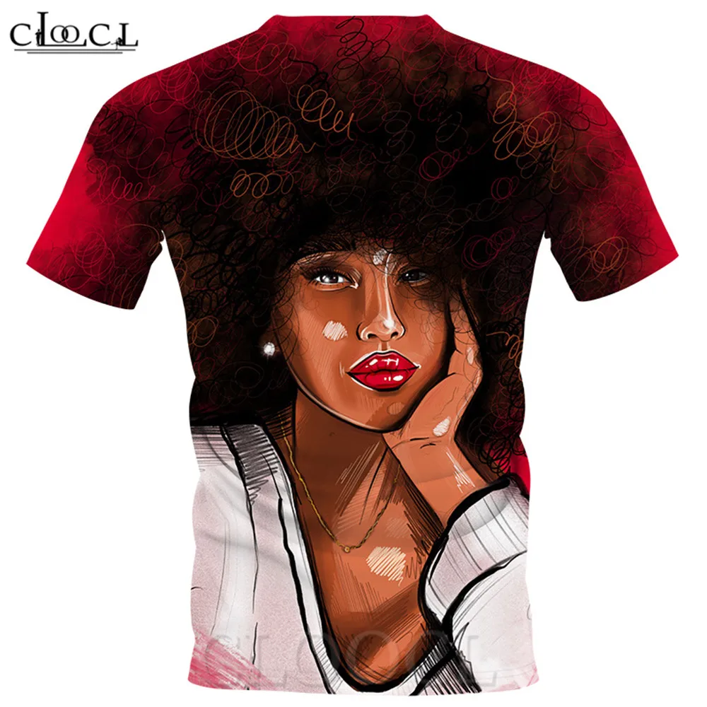 

CLOOCL Cartoon Africa Girls Print T-shirts Tan Ladies 3D Printed Men Clothing Graphic T Shirts Casual Unisex Tops Harajuku Tees