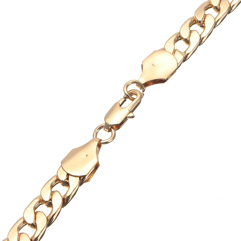 Унисекс желтое твердое золотое кубинское ожерелье в стиле панк хип-хоп мужское