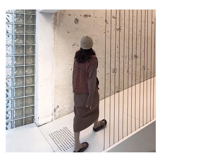 Turtleneck Cashmere Knitted Sweater Dress Women Autumn Spring Noodles Elastic Long Sleeve thick Pullover Winter Dress