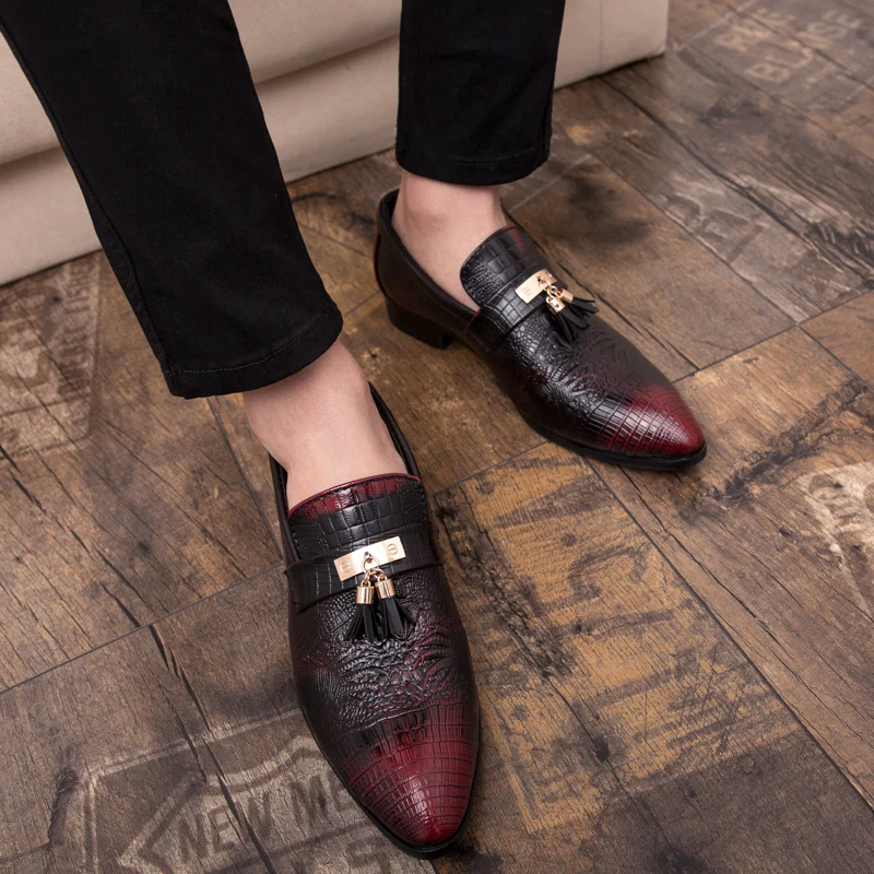 Mens Casual Leather Loafers Men Office Bureau Gents Slip on Shoes Brand Formal Dress Footwear Male Oxford For Spring Autumn | Обувь