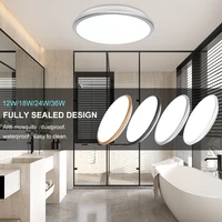 vipmoon modern led ceiling light waterproof bathroom round lamp washroom toilet 18w 24w 36w 6500k home interior black bright