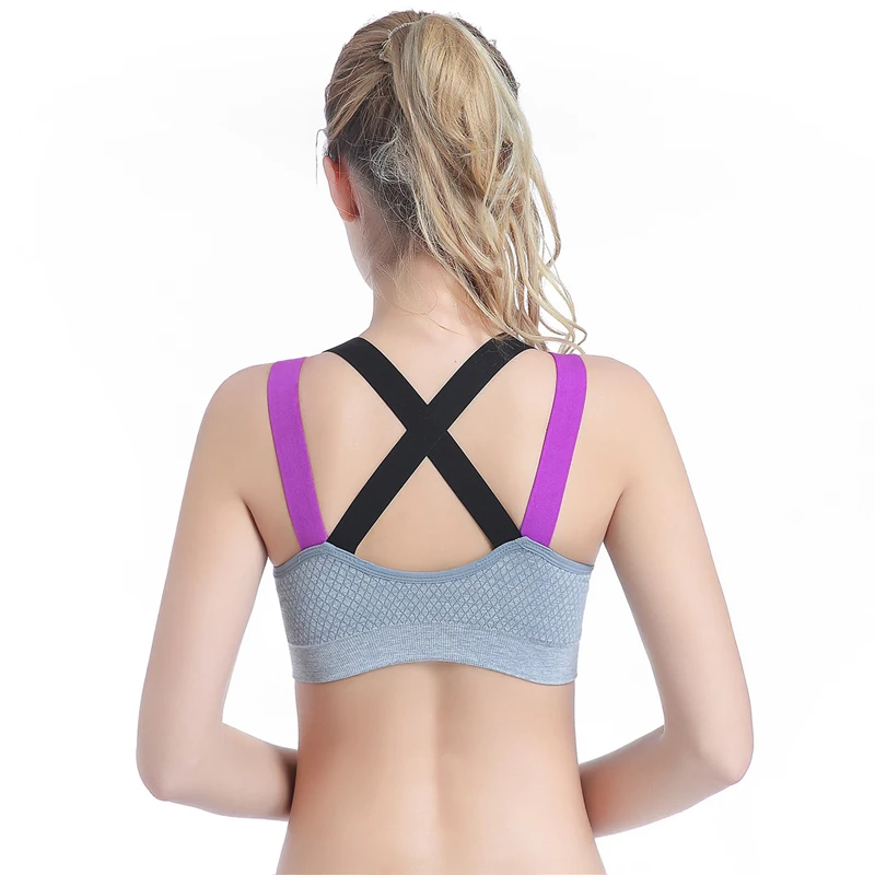 Women Sports Bra Breathable Top Shockproof Cross Back Push Up Workout For women Gym Running Jogging Yoga Fitness Bra#2L5 | Спорт и