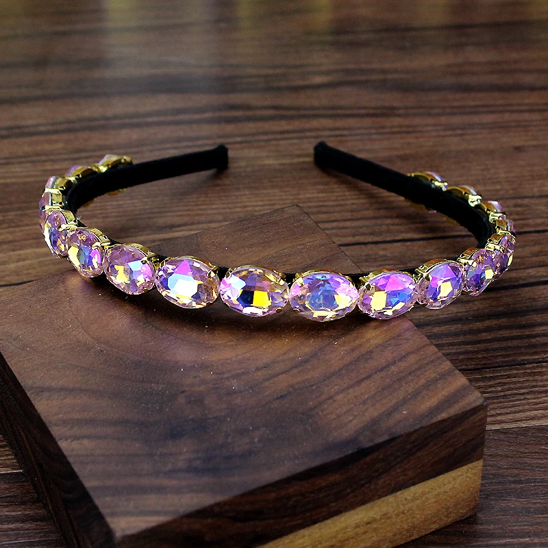 Романтический блестящие AB Розовый овальный Роскошная обувь с украшением в виде