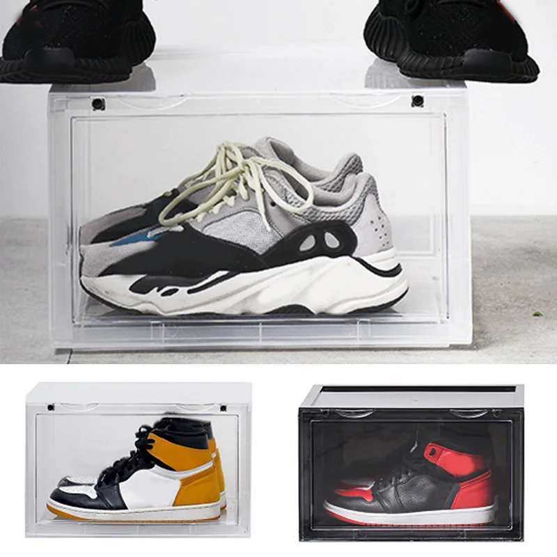 

Sneaker Shoe Box Acrylic Sneaker Display Box Shoes Storage Case Organizers Stackable Foldable MAZI888