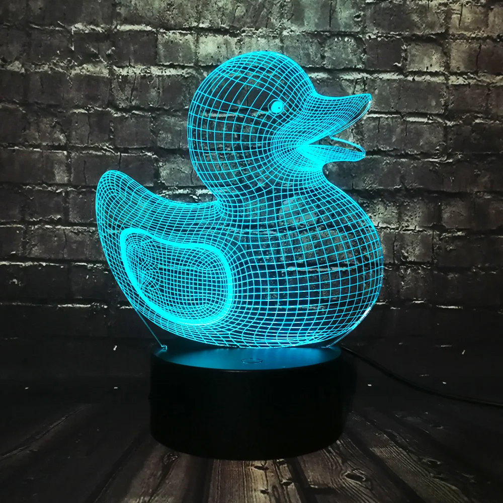 Новый Kawaii животное Желтая Утка 3D USB СВЕТОДИОДНЫЙ светильник креативные