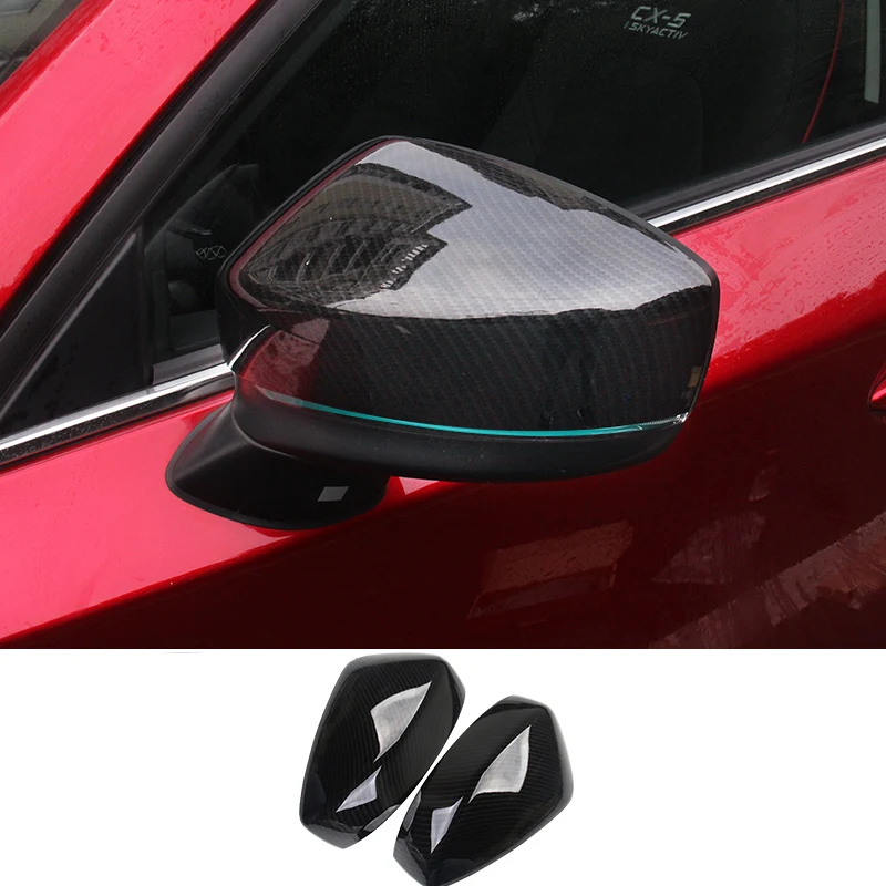 Carbon fiber Car Styling Rückspiegel Abdeckung Seite Flügel Kappe Shell Fall Zierleisten Für Mazda CX-5 CX5 CX 5 2017 2018 2019 zubehör