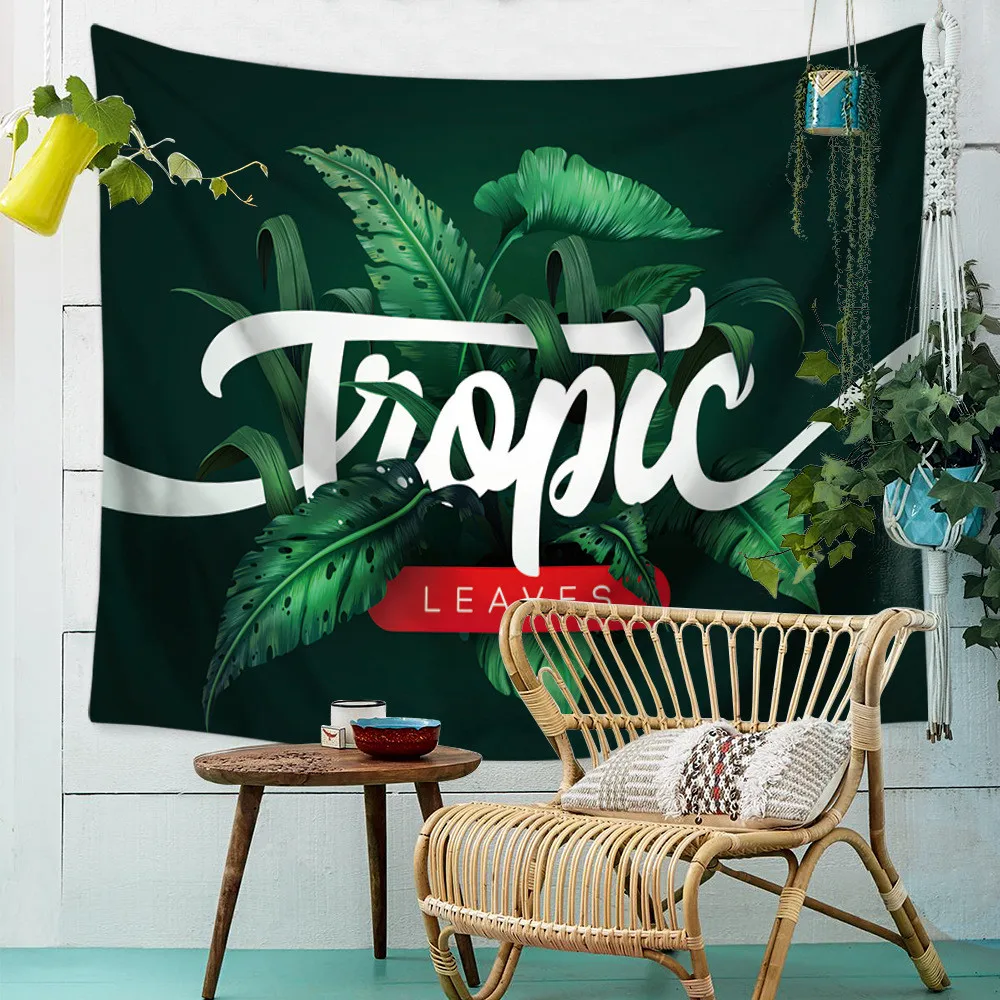 

Tropical Plant Tapestry Wall Hanging Polyester Bohemia Cactus Banana Leaf Flower Print Tapestry Beach Towel Cushion