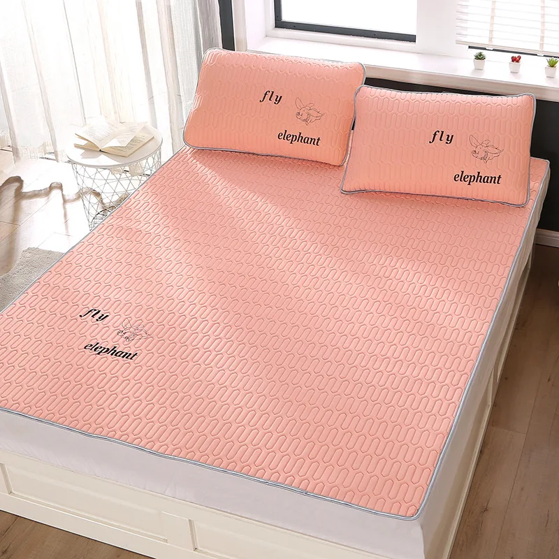 

Fashion Silky Nano Latex Cool Bed Mattress Cover Summer Bed Sheet Pillowcase Children Summer Sleeping Bed Mat Set for Adults