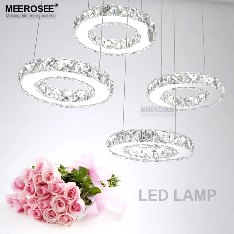 Современный подвесной светильник с прозрачными кристаллами