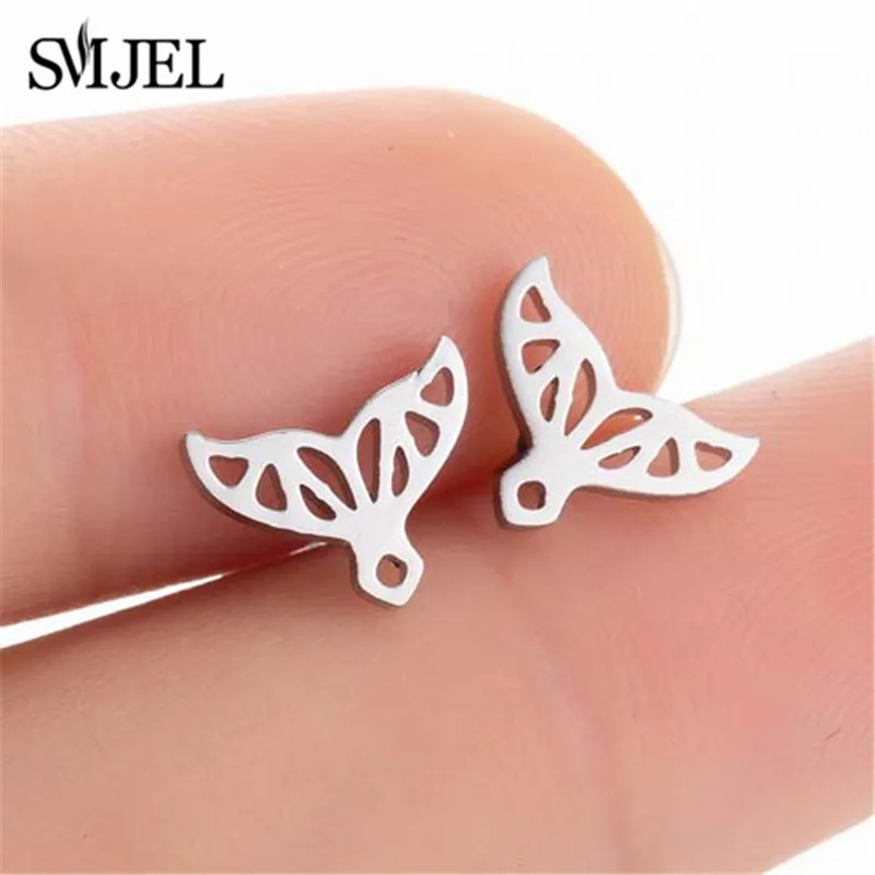199 SMJEL серьги-гвоздики из нержавеющей стали с Микки Маусом для женщин и девочек, минималистичные серьги с изображением лисы, кошки, ежика, ювелирные изделия, аксессуары для животных, подарки - Окраска металла: 199