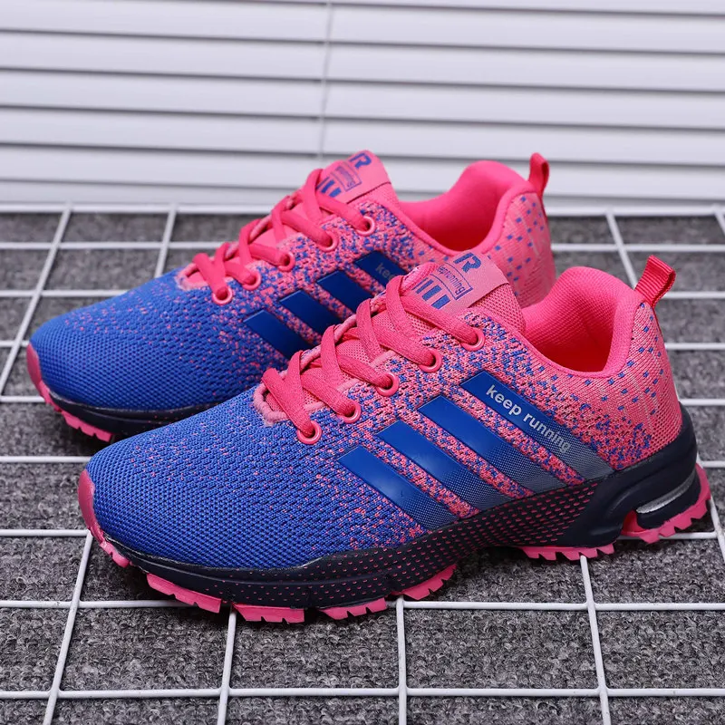 Outdoor Pink Mesh Breathable Running Shoes Women Cheap Sport Shoes Summer Marathon Athletic Shoe Woman Couple Keep Running Shoes