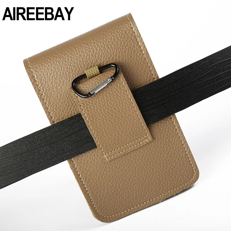 Поясная Сумка AIREEBAY Мужская кожаная водонепроницаемая |