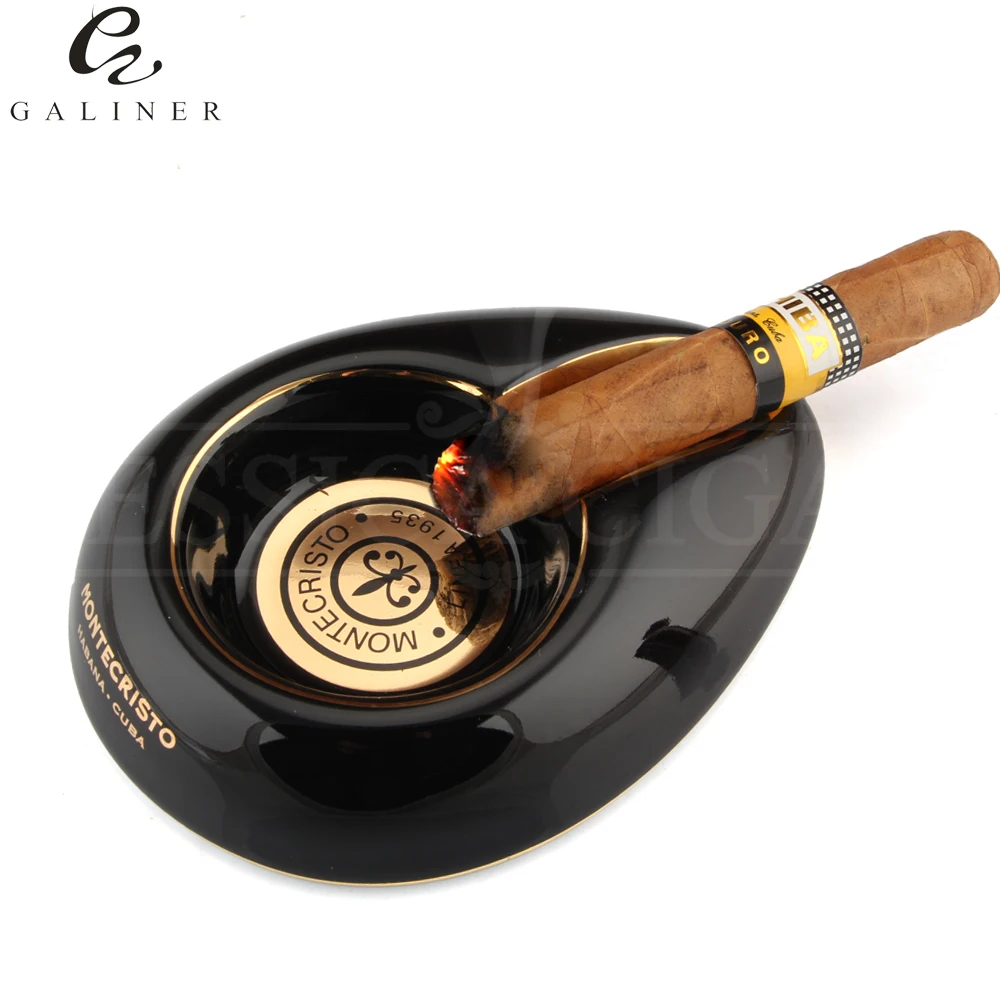 

GALINER Ceramic Portable Cigar Ashtray Pocket Cigarette AshTrays Home Cigar Accesories Smoking Ash Tray Holder For COHIBA Cigar