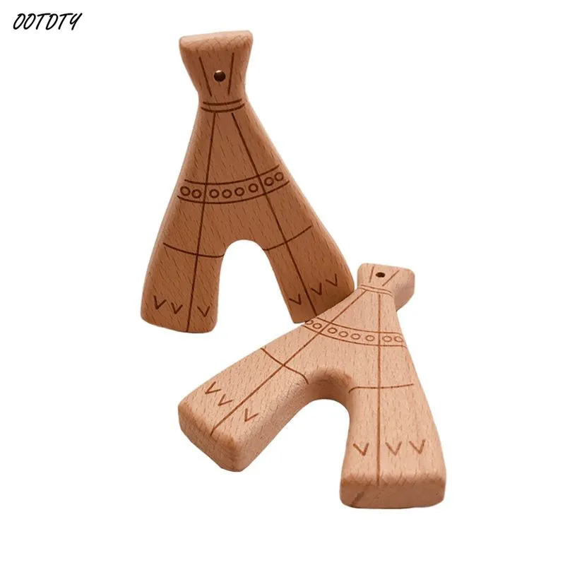 Безопасный детский прорезыватель из бука в форме башни без бисфенола | Мать и