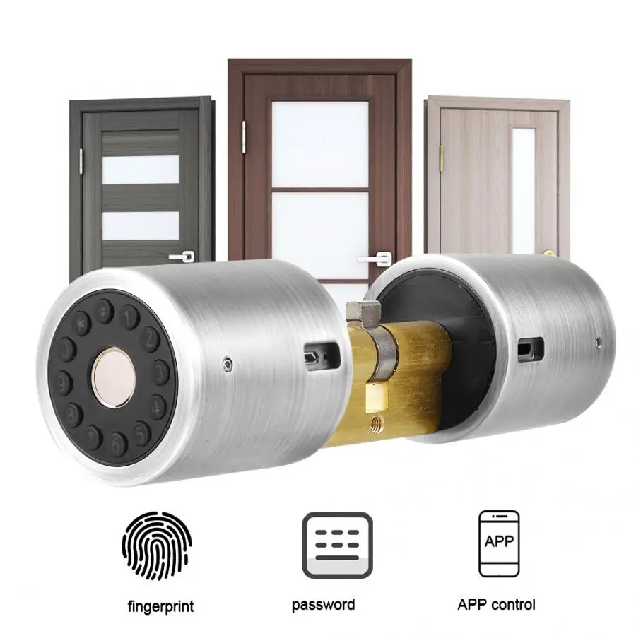 Отпечаток пальца дверной замок умный отпечаток Пароль Bluetooth приложение мяч дверь