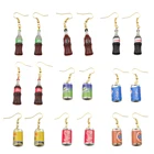 Женские серьги-Кола из смолы, милые висячие серьги с напитками, детские ювелирные изделия ручной работы, подарки сделай сам
