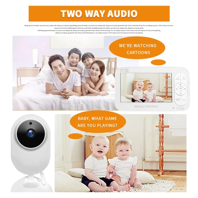 Радионяня с камерой и аудио беспроводная Wi-Fi камера 1080P двухсторонним ночным