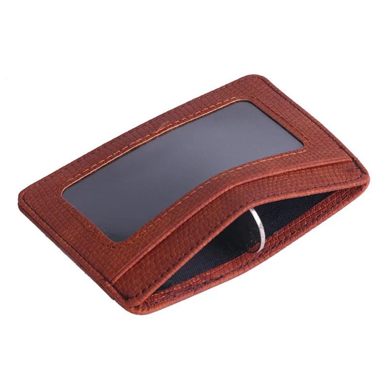 

SHUYI Small Simplicity fashion PU Leather Bank Business ID Card Holder Wallet Case Men Short Purse Coin Purse Multi Slot Card