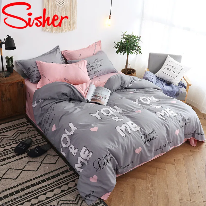 Скандинавские постельные принадлежности 4 шт. Королевский размер растительный