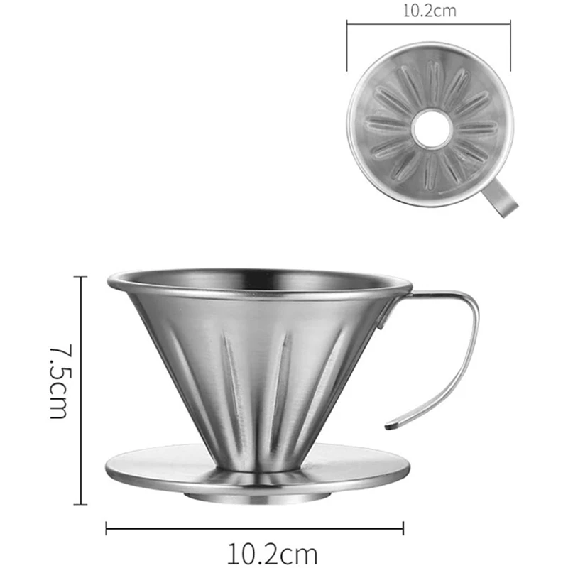 Капельница для кофе Pour Over металлический конусный фильтр многоразового