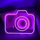 Неоновая вывеска с камерой на заказ, Настенный декор для спальни, дома, кафе, фотостудии, индивидуальный дизайн светодиодный светодиодная подсветка, люминесцентная вывеска