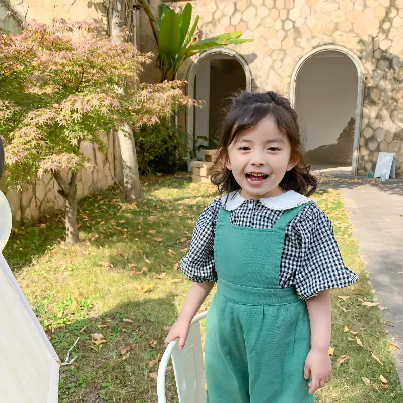 2020 весенние детские штаны на подтяжках для малышей однотонные в Корейском стиле