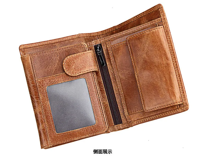 Мужской RFID из натуральной кожи короткий кошелек с сотовым телефоном и внутренним карманом на молнии твердый держатель для карт кошелек