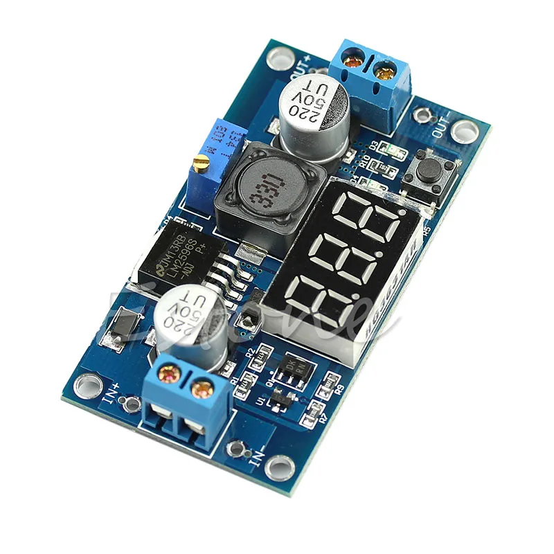

Adjustable Step Down Power Converter LED Voltmeter DC 4V-40V To 1V-37V LM2596 MOLC