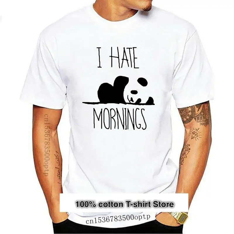 

Camiseta с изображением медвежонка панды, camisa de More tamyears y colores, nueva, I Hate morning