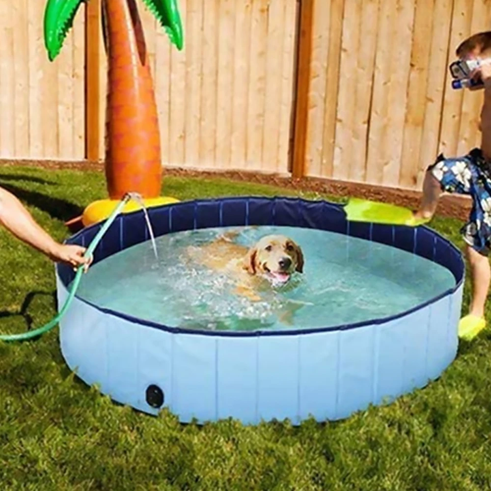 

Thicken Dog Cat Swimming Pool Foldable Pet Swimming Pool Folding Pool Cat Bath Basin PVC Dog Supplies 2