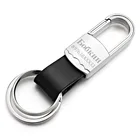 Брелок с надписью на заказ, кожаный мужской брелок для ключей, держатель для автомобиля, гравировка имени, индивидуальный логотип, индивидуальный подарок, DK373