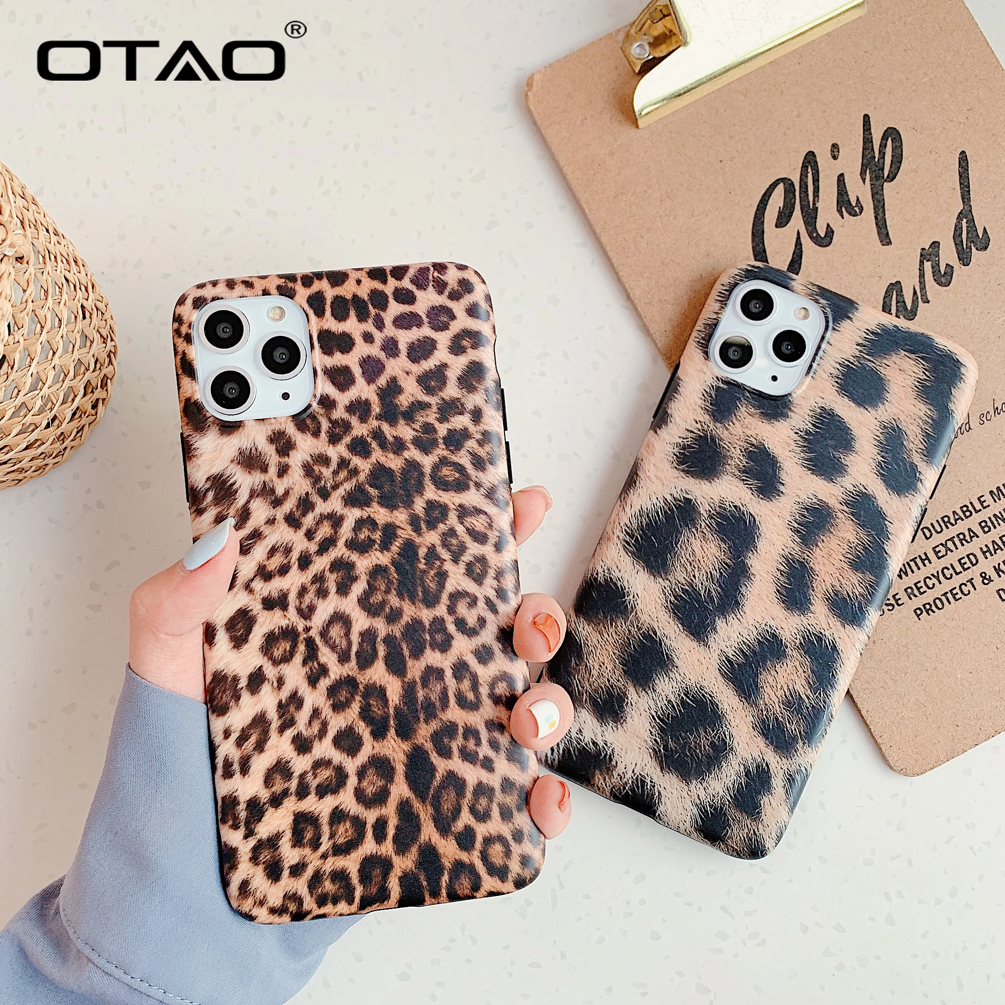 OTAO и пикантным леопардовым узором чехол для iPhone 11 Pro MAX 2019 XR X XS цветной мягкий из
