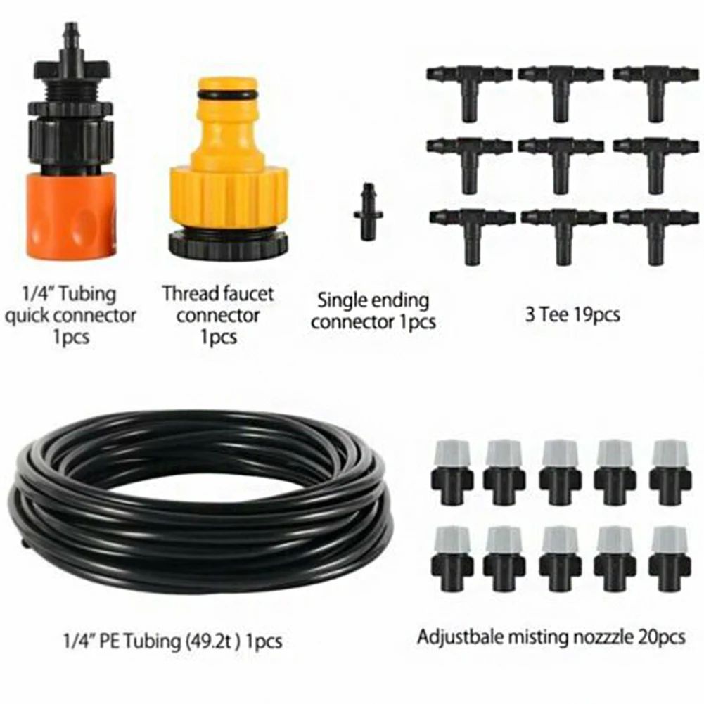 15 M Outdoor Garden DIY Irrigation Removable Nursery Cooling System Atomization Water Mist Sprinkler Kit Anti Clog Adjustable | Дом и сад