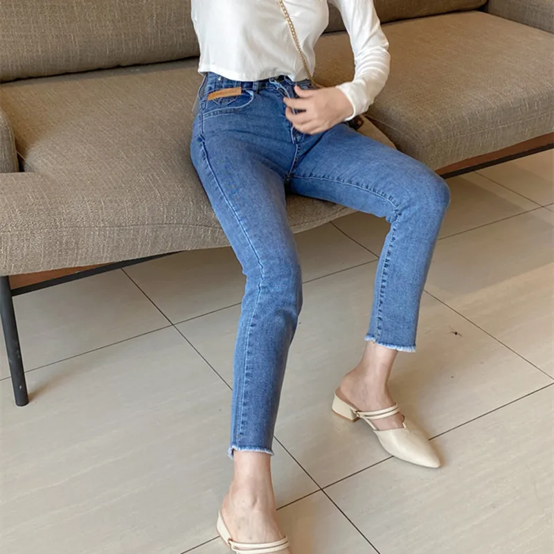 

Женская джинсовая одежда с высокой талией, синяя винтажная одежда в стиле Харадзюку, 2021