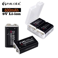 palo 9v battery 600mah 9v li ion rechargeable battery 6f22 9 v lithium for multimeter microphone toy remote control