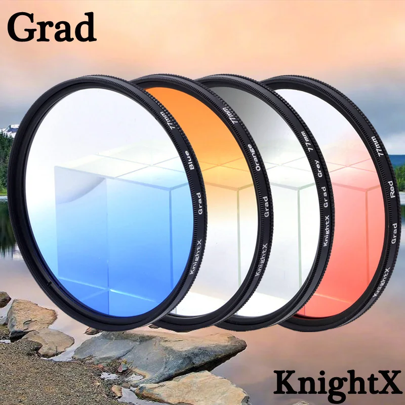 Фильтр объектива камеры KnightX градиентный серый для canon sony nikon d3300 400d d70 d5300 2000d 1300d d5100